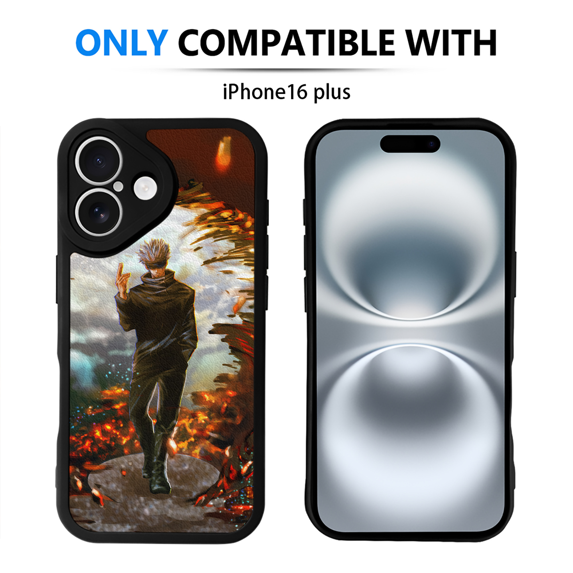 （画像用） 呪術廻戦 Jujutsu Kaisen 【iPhone 16シリーズ対応】シリコンスマホケース（レザー調） 材質：シリコン